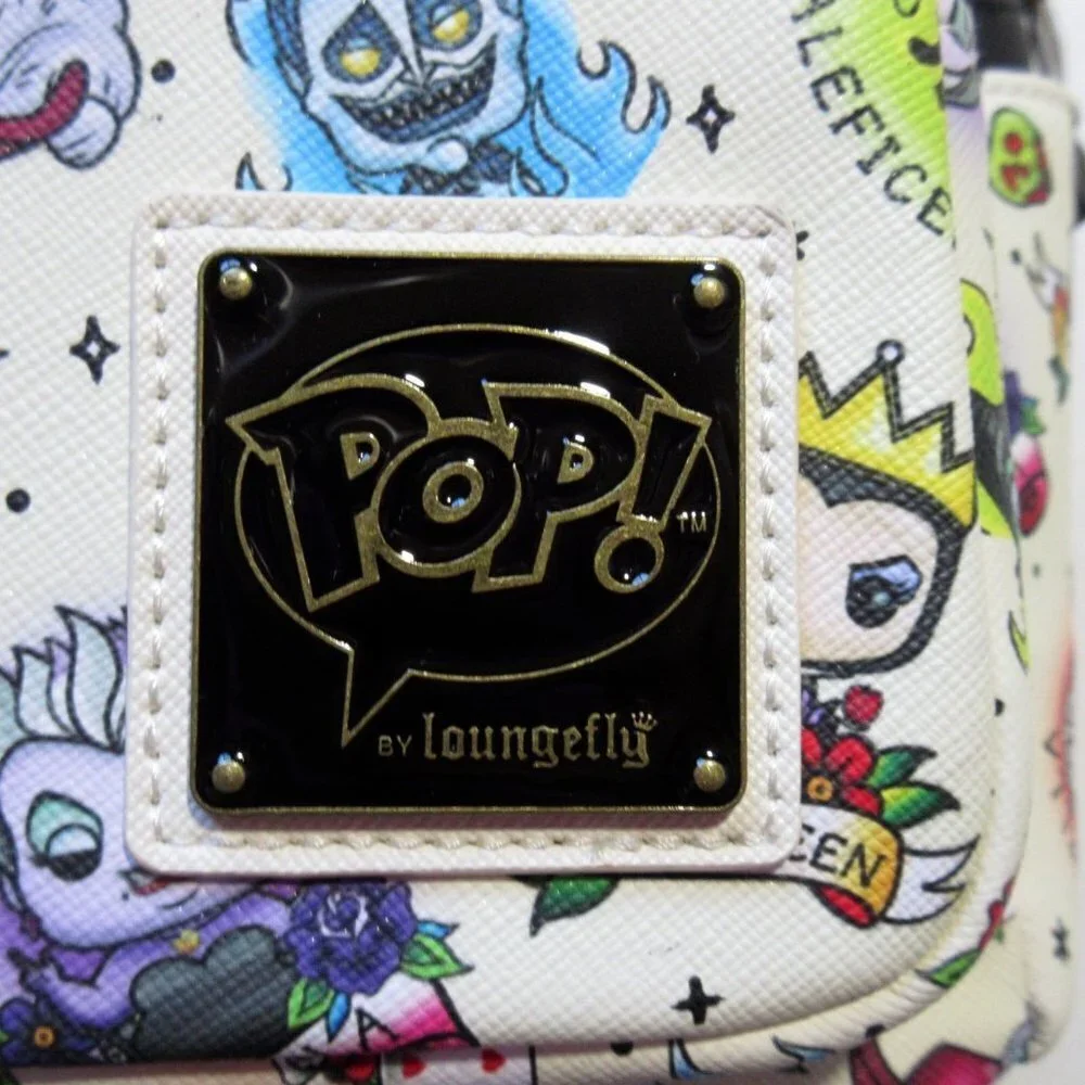 NWT Loungefly POP! x Disney Villains Tattoo Print Mini Backpack